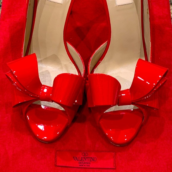 Valentino Garavani Shoes - SOLD: VALENTINO ♥️ Garavani Red Patent Bow Heels — 10 ♥️